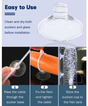 Jetop 50 Pack Suction Cup Aquarium Set & 100 Adjustable Zipper Cables - Perfect for Holding Airline Tubing Reptile Hammocks Decorations & Shrimp Nest Binding - Buy Online on SooperMarket.com