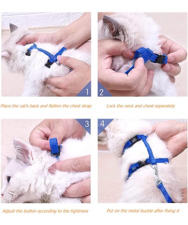 Morices 2 Pack Cat Harness and Leash Adjustable Comfortable Nylon Pet Strap Collar with Leash Escape Proof Safety Rope Leads Chest Strap for Kitten Puppy Rabbits Walking Training (Pink & Purple) Pink+Purple - Buy Online on SooperMarket.com