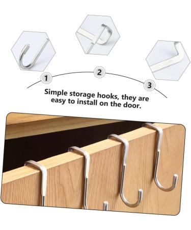 NAMOARLY 6pcs Back of Door Hooks Hat Wall Hooks Kitchen Cabinet Hooks S Hook Stainless Steel Cupboard - Buy Online on SooperMarket.com