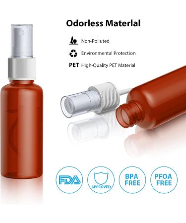 10x 50ml Portable Refillable Plastic Spray Bottles - Travel-Friendly Atomizers for Skincare Essential Oils & Perfumes (Brown) | Ideal for Outdoor Sports & Air Travel - Buy Online on SooperMarket.com