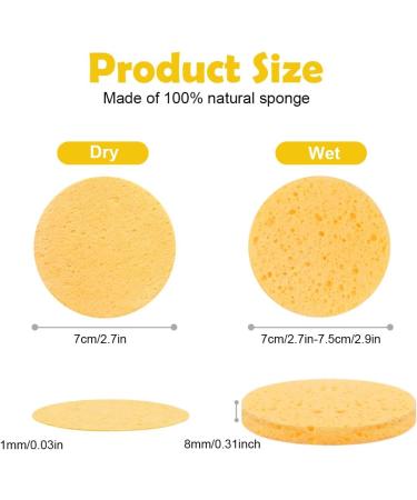AUAUY Compressed Facial Sponges 60 Count Cellulose Facial Sponges for Daily Cleansing 100% Natural Wood Pulp Cotton Face Washing Sponge for Facial Cleansing Exfoliating Mask Makeup Removal 60 Beige - Buy Online on SooperMarket.com