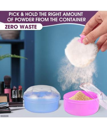 Baby Powder Container with Puff - 2Pcs Body Powder Puff Set for Bath and Travel - Talcum Powder Applicator Kit for Women - Buy Online on SooperMarket.com