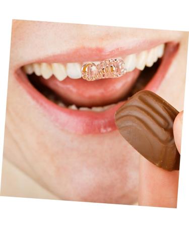 Gogogmee 1pc Scorpion Single Braces Hip Hop Costume Funny Party Dentures Photo Dentures Props 14k Toy Fashion 2X1cm Golden - Buy Online on SooperMarket.com