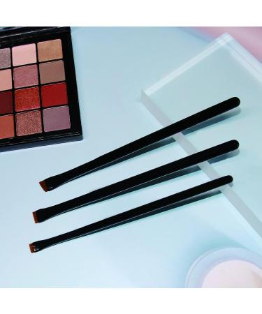 Raffaello Ultra-Thin Eyebrow Brush Set - 3Pcs Angled Precision Eyeliner Makeup Brushes | Cruelty-Free Synthetic Bristles | Slanted Eye Brow Tinting Kit (Black) - Buy Online on SooperMarket.com