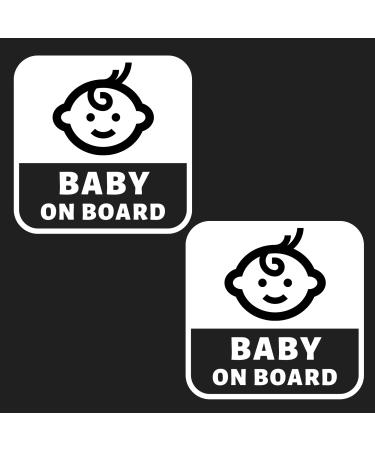 2 pieces Baby on Board car sticker 120 x 120 mm