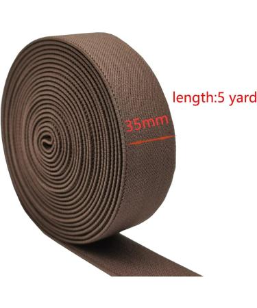 Sewing Elastic Band 35mm Wide 5 Yards Colored Twill Woven Elastic - Dark Brown - Buy Online on SooperMarket.com