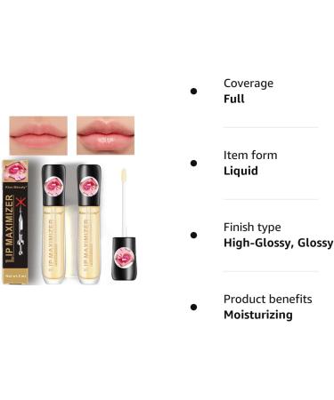 Peach Lip Plumper Set: Clear Lip Oil Gloss for Strong Moisturization, Long-Lasting and Nutritious Makeup - Waterproof Liquid Lipstick (1PC) - Buy Online on SooperMarket.com