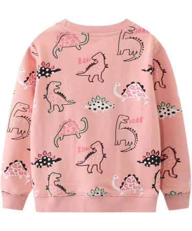 Girls Dinosaur Sweatshirt | Kids Cotton Top | Long Sleeve Pullover | Toddler Clothes | Age 1-12 Years - Buy Online on SooperMarket.com