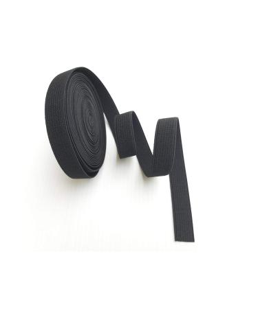 Flat Elastic Band for Sewing Clothing Accessories Nylon Webbing Garment Trousers Costumes Craft DIY Elastic Knit Elastic Spool (1/2 Inch x 5 Yards) (Black 1/2inch 5 Yard)