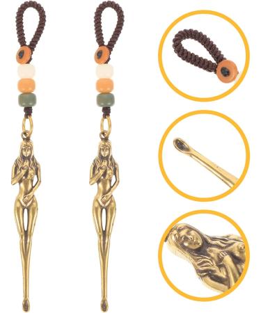 2pcs Brass Ear Hanging Pendant Ring Ear Cleaner - Healeved Ear Wax Removal Tool - Buy Online on SooperMarket.com