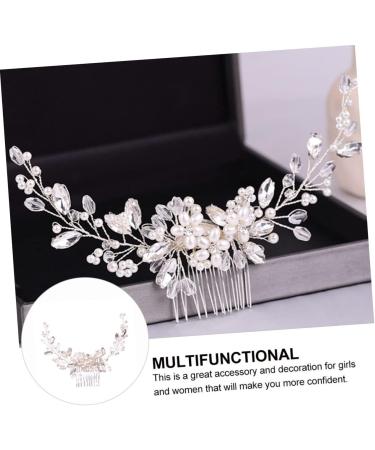 Mikinona Pearl Comb Wedding Hairpin Hair Side Comb Comb Hairpin Comb Bride Headdress Bride Hair Comb Bridal Headdress Wedding Hair Accessories Pearl Hair Pin Rhinestone Hairpins - Buy Online on SooperMarket.com