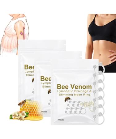 Bee Venom Lymphatic Drainage And Slimming Nose Ring Bee Venom Lymphatic Drainage Nose Ring Firming Essential Oil Ring For Women Men Body Care Products Shape Tighten The Skin (21PCS)