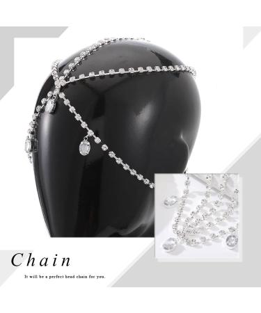 Yalice Rhinestone Layered Head Chain - Sparkly Bridal Headpieces for Women and Girls (Silver) - Buy Online on SooperMarket.com