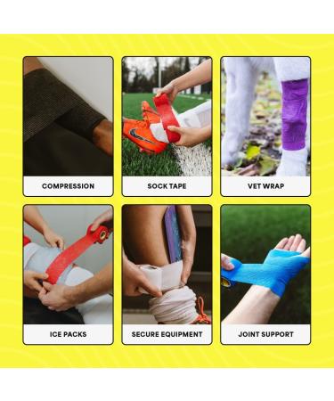 SPORTTAPE Self-Adhesive Football Sock Tape | 5cm x 4.5m - Black | Cohesive Bandage Sock Wrap Shin Pad Tape | Goalkeeper Wrist Tape & Football Ankle Tape | Pet & Vet Wrap for Dogs Horse - Single Roll Black 5x450 cm (Pack of 1) - Buy Online on SooperMarket.com