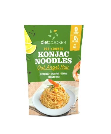 Diet Cooker Premium Konjac Noodles - Keto & Vegan Friendly, Zero Net Carbs, Low Calorie Pasta - Oat Angel Hair, 9.52 oz (Pack of 6) - Buy Online on SooperMarket.com