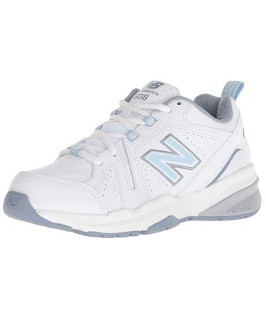 New Balance Women's 608 V5 Cross Trainer 6.5 White/Light Blue