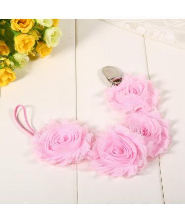 Baby Pacifier Clip - Rose Flower Feeding Dummy Teething Soother Holder Strap Chain - #1 Choice for Parents - Buy Online on SooperMarket.com