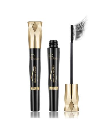 Mascara Black Volume and Length 4D Silk Fiber Lash Mascara Waterproof Mascara Voluminous Eyelashes,Dramatic Extension,Long Lasting Fiber Mascara Liquid Lash Extensions Mascara