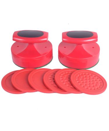 Plastic Air Hockey Strikers/Pushers, 2 PCS 4" Plastic Air Hockey Pushers and 6 PCS 2.875" Pucks Replacement for Game Tables Goalies Equipment Accessories