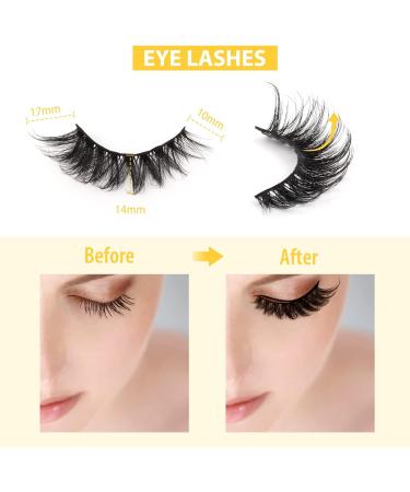6D Cat Eye False Eyelashes - 9 Pairs of Natural Curly and Dramatic Fluffy Mink Lashes (G886) - Buy Online on SooperMarket.com