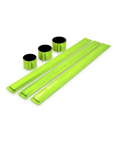 kwmobile 6X Reflective Tape - Reflective Band Snap Bracelet Set - Reflector Band for Children Arm Leg - Party Accessory - Decorative Outerwear yellow
