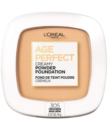 L'Or al Paris Age Perfect Creamy Powder Foundation Compact  305 Cream Beige  0.31 Ounce 305 Cream Beige 0.31 Ounce (Pack of 1)