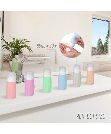 Rogue Silicone Travel Bottles Set - 6x85ml Toiletries Container for Shampoo Shower Gel & Personal Hygiene | Perfect Travel Essentials - Buy Online on SooperMarket.com