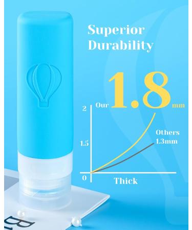 Upgrade Your Travel: Leak-Proof 5-Pack Toiletry Bottles & TSA Approved Bag - Colorful Labels Included - Buy Online on SooperMarket.com