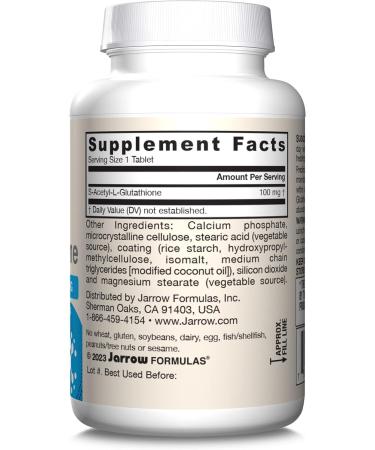 Jarrow S-Acetyl-L-Glutathione 100mg - 60 Vegan Tablets - Gluten Free - Non-GMO - Buy Online on SooperMarket.com