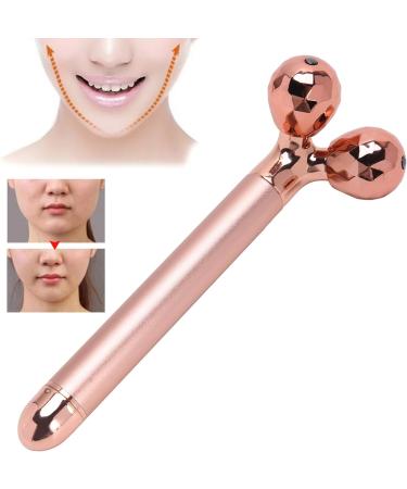 3D Roller Face Massager V Shaped Facial Rollers Face Slimming Tightening Tool Lifting Face Lines Remove Puffiness (Rose Gold) - Buy Online on SooperMarket.com