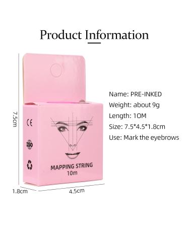 ATOMUS Eyebrow Mapping String 3 Pack - Pre-Inked 10m - Microblading String in Black, White, Pink - Brow Marking Tool for Perfect Eyebrow Makeup - Buy Online on SooperMarket.com