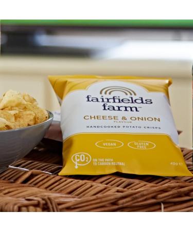 Fairfields Farm Crisps Cheese & Onion Hand Cooked Potato Crisps 40g | Pack of 36 - Buy Online on SooperMarket.com