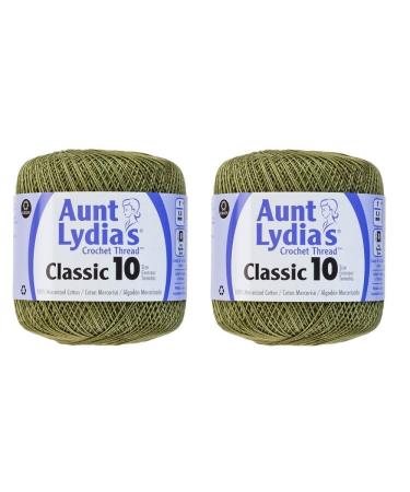Aunt Lydia's Crochet Thread - Size 10 - Olive (2-Pack)