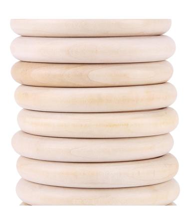 Akozon Baby Teether Toys - 10pcs Natural Wooden Teething Rings & Bracelets | Safe Baby Teething Accessories | Ideal DIY Craft - Buy Online on SooperMarket.com