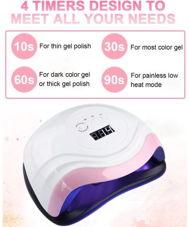 Neflsi 168W Nail Dryer Lamp | 36 UV LED Professional Nail Lamp with Smart Sensor & Timer for Gel Nails | Perfect for Fingernails & Toenails - Buy Online on SooperMarket.com