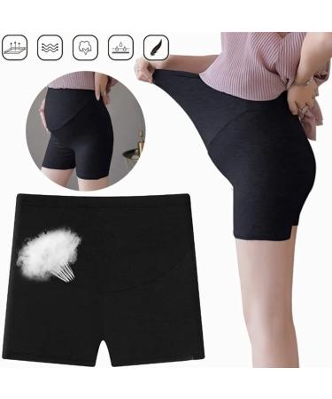 Maternity Modal Leggings Shorts | High Elasticity Adjustable Waist | Pregnancy Lounge & Yoga Shorts (Black) - Size L - Buy Online on SooperMarket.com