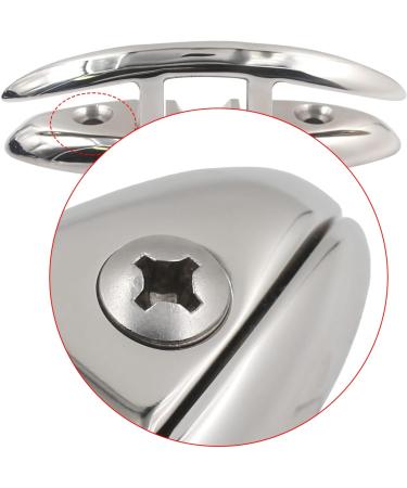 Shenghuiss 5 Stainless Steel Boat Flip Up Cleat - 2 Pcs | Deck Flush Mount Mooring Rope Cleat with Fasteners - Buy Online on SooperMarket.com