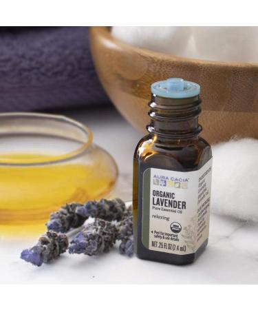 Buy Aura Cacia Organic Lavender Essential Oil - Pure 0.25 fl oz (7.4 ml) for Relaxation - Buy Online on SooperMarket.com
