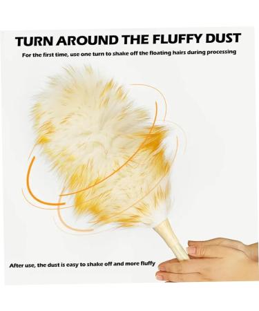 Lambswool Duster with Wooden Handle 21 Inch Anti-Static Duster Flexible Dusters for Cleaning Ceiling Fans Computer Screens Bookshelves Duster Lambswool Duster Dusters 54cm - Buy Online on SooperMarket.com