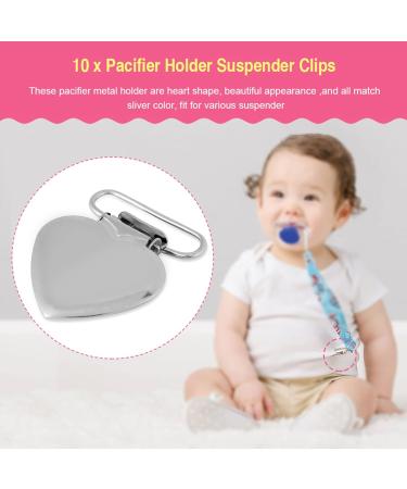 TEUOPIOE 10pcs Heart Shaped Metal Inserts - Pacifier Holder Clips for Home Crafts | International Shipping - Buy Online on SooperMarket.com