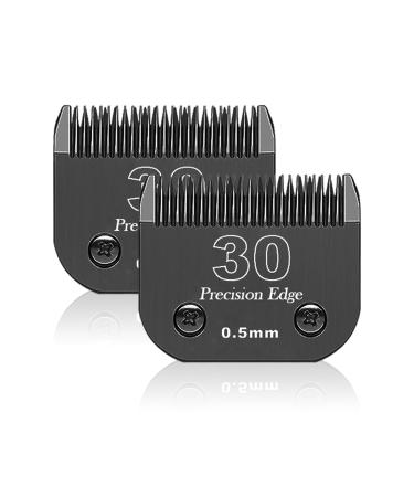 Replacement knife for dog care compatible with Heiniger / Moser Max45 / Andis / Easter A5 / choice 10 km Series clipper for dogs size 30 1/50 inches (0.5 mm) cutting length 2 units black 30#-0.5 mm(2 sentences)
