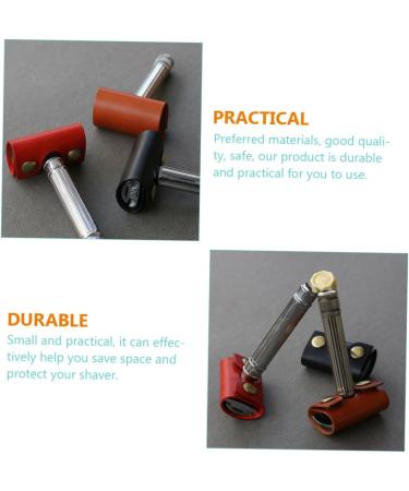 MusiSaly Men's Razor Set - 2 Pieces with Leather Case | Premium Shaving Experience Portable & Stylish 8.5x4.5cm - Buy Online on SooperMarket.com