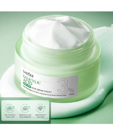 Salicylic Acid Repair Cream - Face Moisturizer for Acne-Prone Skin | Pore Shrinkage & Scar Improvement | 50g - Buy Online on SooperMarket.com