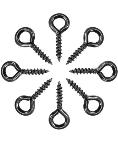 Pack of 200,Multipurpose Alloy Eye Bolts Hook Screw Eye Nails Pin Bail for DIY Jewelry Making Accessaries (Black, 4x8mm(S)) Black 4x8mm(S)