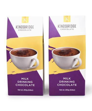 Kingsbridge Milk Chocolate Flakes - 34% Belgian Milk Chocolate Luxury Hot Chocolate | 2x250g Belgian Milk Chocolate 2 Pack
