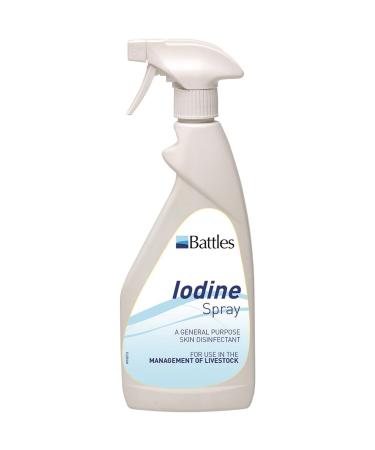 Battles Veterinary Iodine Solution 500Ml Spray 500 ml (Pack of 1) White