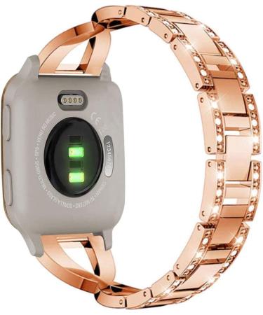 Sankel Compatible for Garmin Venu Sq Band Women Metal Replacement Chain Bling Bracelet Strap Wristband for Garmin Venu/Venu Sq/Venu Sq Music Vivoactive 3 Vivomove HR Garmin Move Luxe/Style (Rose Gold) - Buy Online on SooperMarket.com
