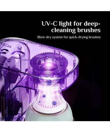 Electric Face Scrubber with Cleansing Station | Wireless Charging | 3 Brush Heads | Green - Buy Online on SooperMarket.com