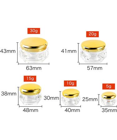 Zeoabsy 4-Pack 5ml Transparent Acrylic Diamond-Shaped Jars with Gold Screw Caps Perfect for Creams Lotions Nail Art & Lip Balm - Buy Online on SooperMarket.com