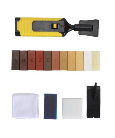 Tile Repair Kit Hardwood Floor Repair Kit with Heat Pen Furniture Repair Kit Crack Gaps Repairing Tools with 11 Colors Wax for Cover Scratches Cracks Holes